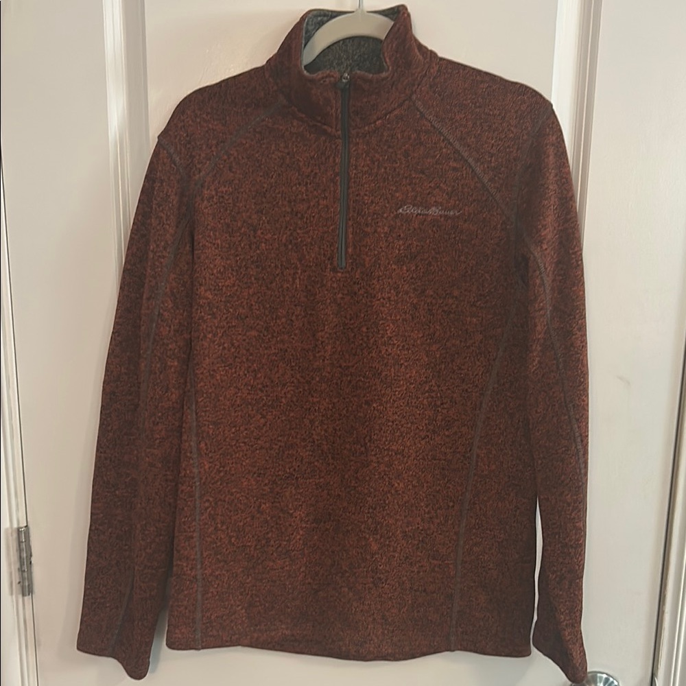 Eddie Bauer Red Zip Up Sweater